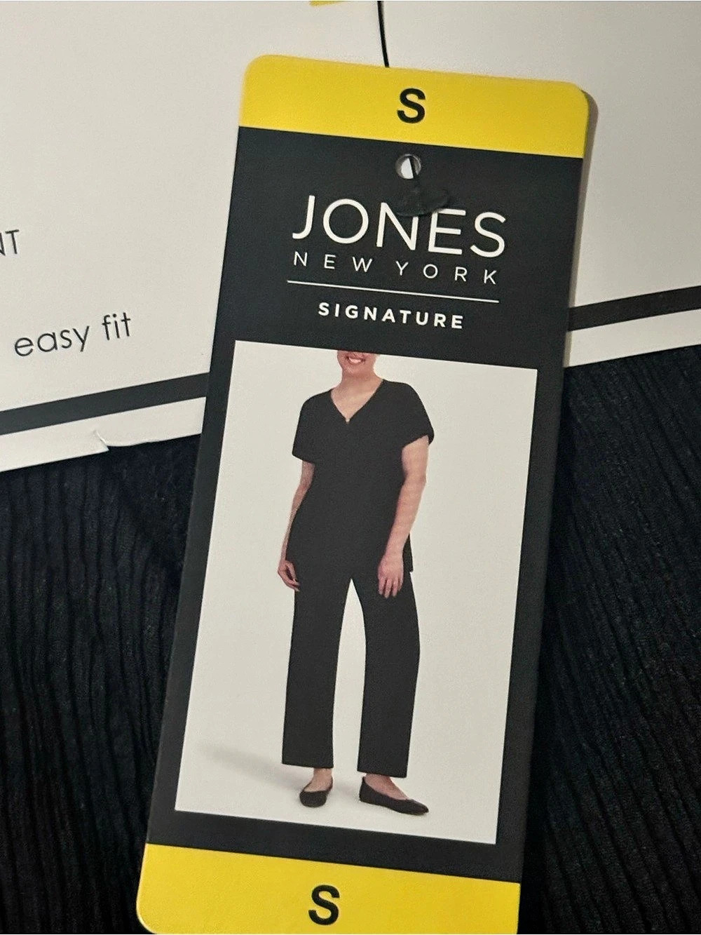 Jones New York Women'Small 2-Piece Textured Crop Set Black Small